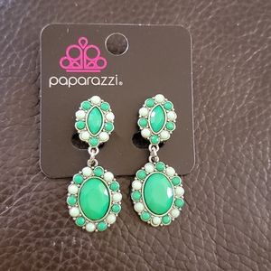 Green Clip On Earrings